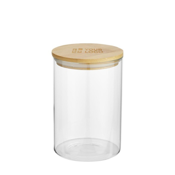 Glazen pot met bamboe deksel voor voedsel 550ml