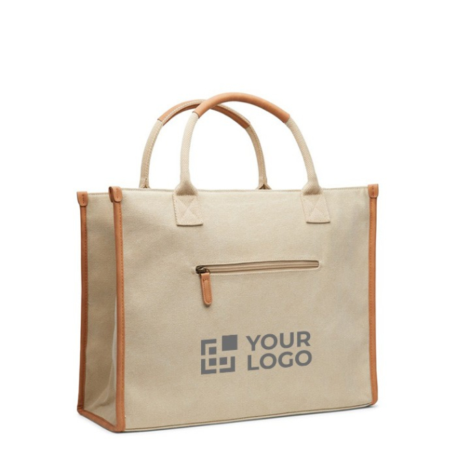 Grote kantoortas van gerecycled canvas met pc-vak