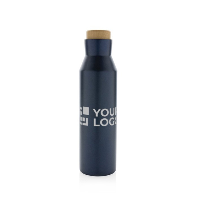 Thermosfles van gerecycled roestvrij staal met anti-lekdeksel 650ml