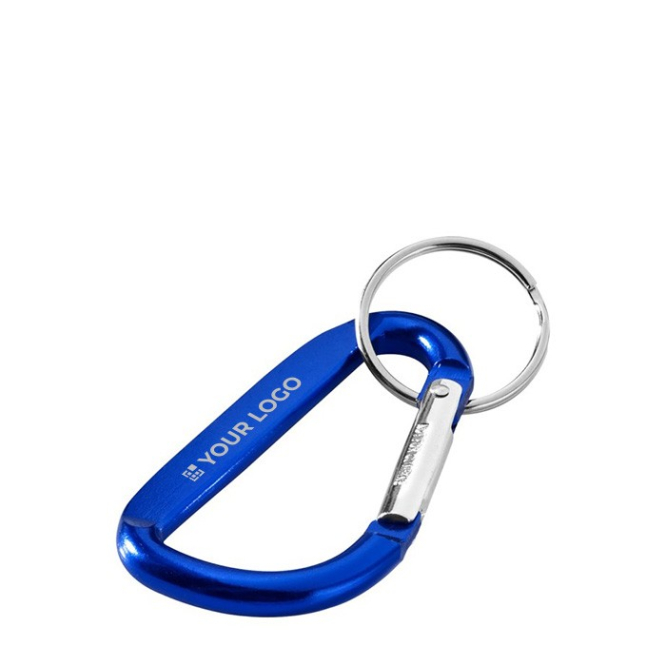 Gerecycled aluminium sleutelhanger met karabijnhaak metallic