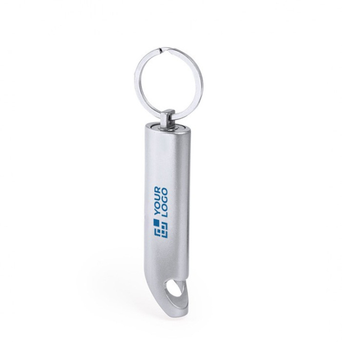 Zaklamp van gerecycled aluminium met opener en karabijnhaak