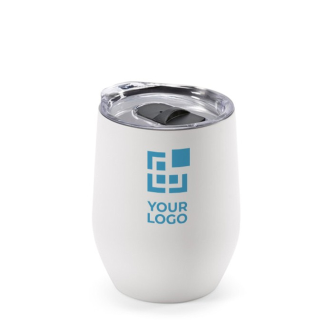 Thermische beker van gerecycled rvs met dekselopening 320ml