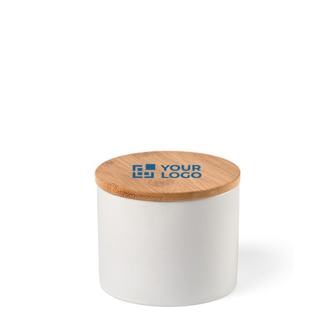 Keukenpot van keramiek met bamboe deksel 525ml