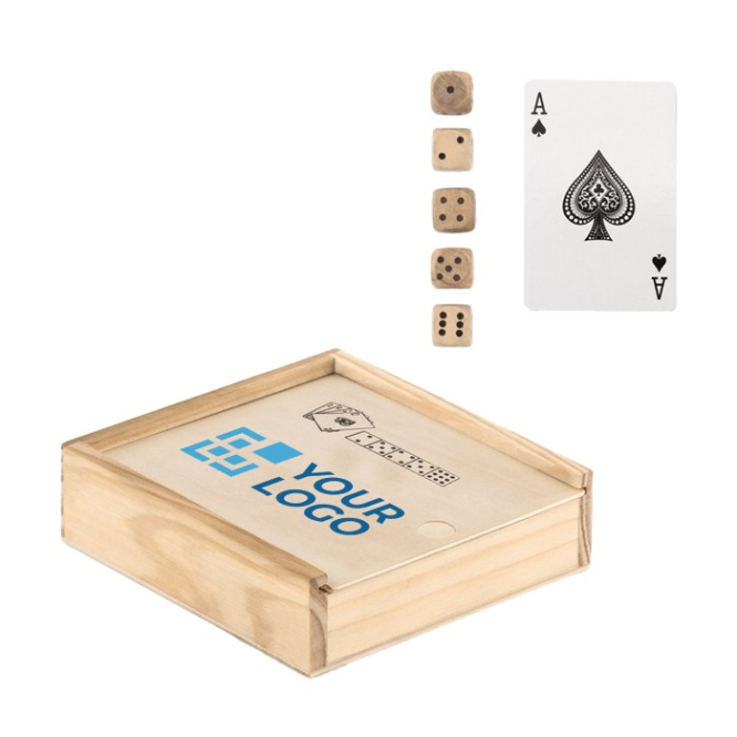 Spelletjesset om te bedrukken met logo