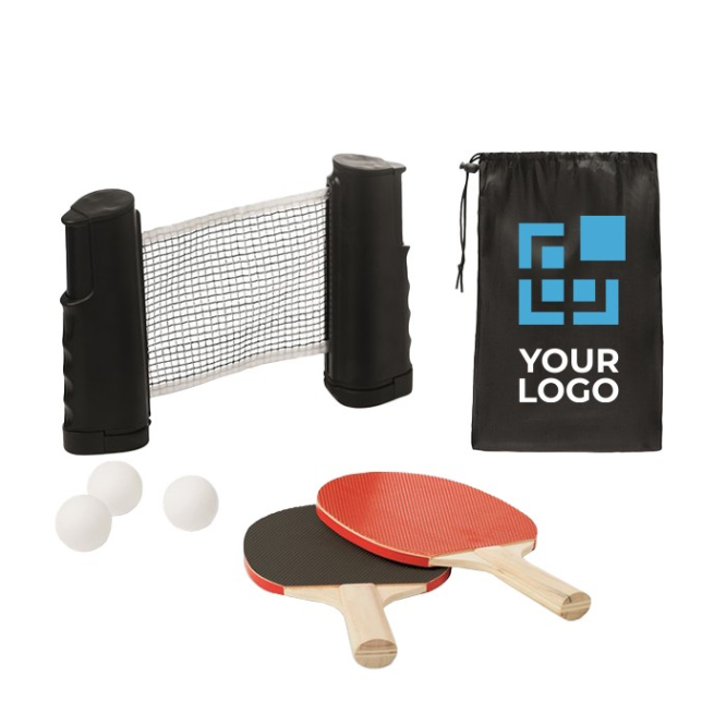 Pingpong spel met logo en oprolbaar net
