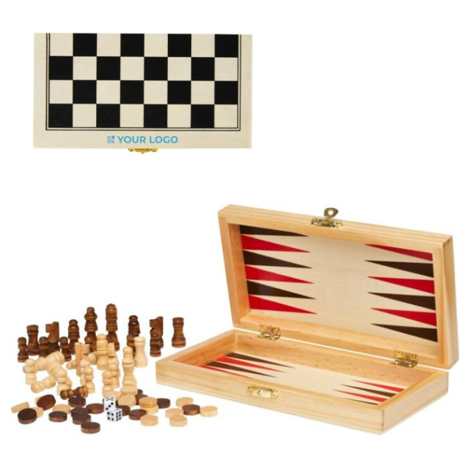 Set van 3 spellen in 1 gemaakt met scharniersluiting