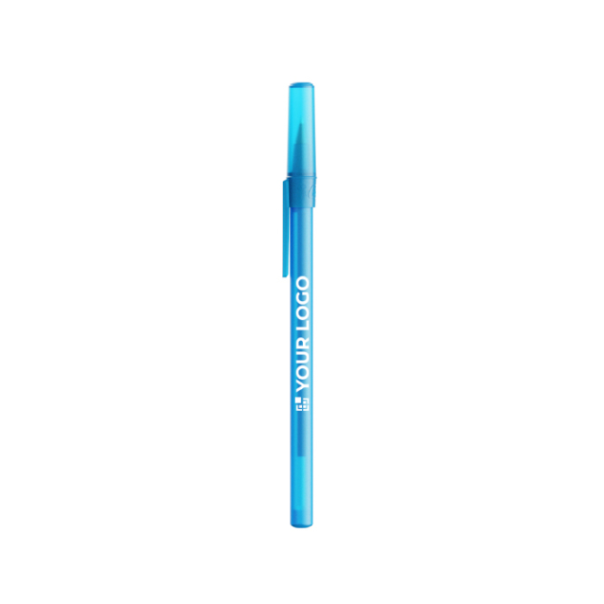 Balpen met soepele schrijfervaring en blauwe inkt Round Stic