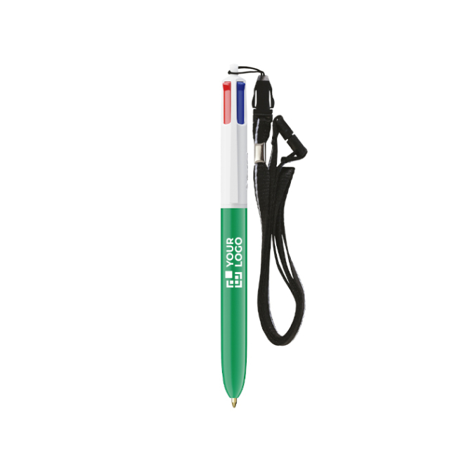 Plastic pen met lanyard om op te hangen en 4-kleureninkt BIC®