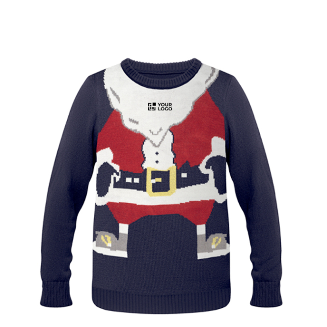 Feestelijke gepersonaliseerde trui voor kerst blauw