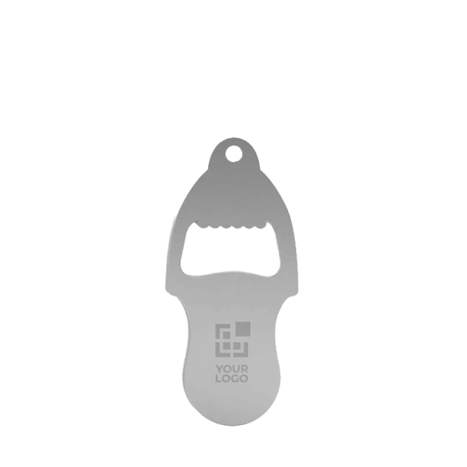 Metalen sleutelhanger flesopener met muntje voor winkelwagen