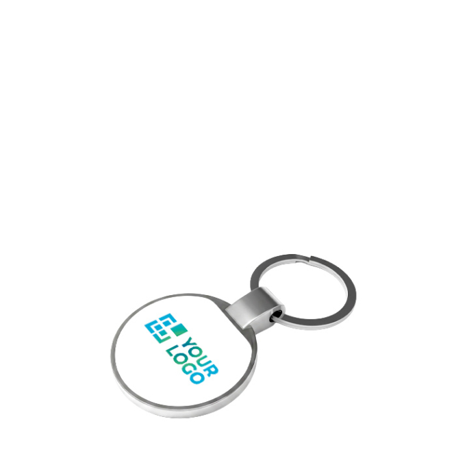 Metalen sleutelhanger, verchroomd met glanzende afwerking