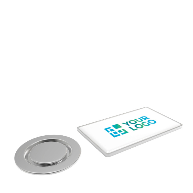 Metalen kledingpin met grote rechthoekige magneetsluiting