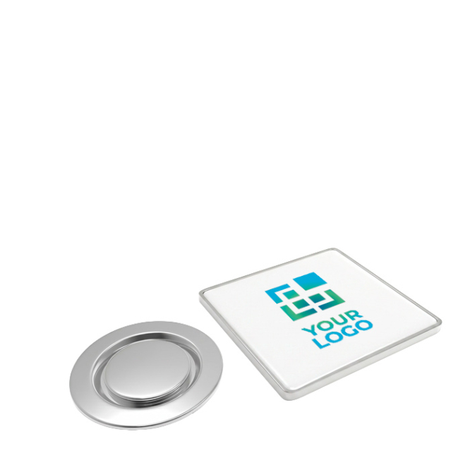 Metalen pin voor kleding met vierkante magneetsluiting