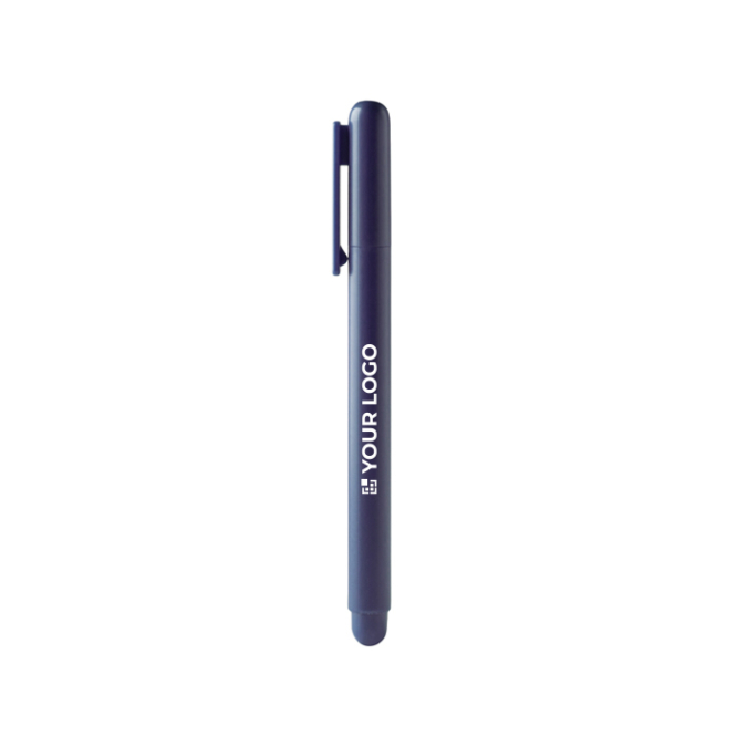 Kunststof rollerpen met dop en bijpassende clip, blauwe inkt