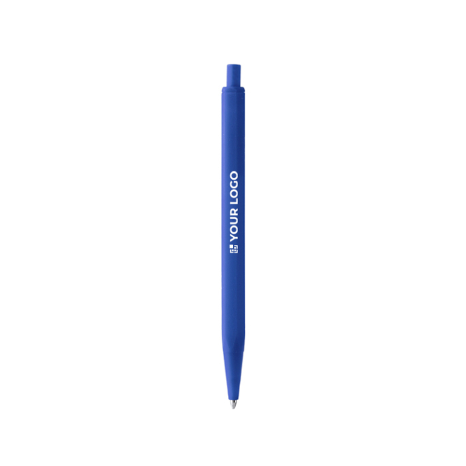 Klikpen met matte zeshoekige houder, blauwe inkt