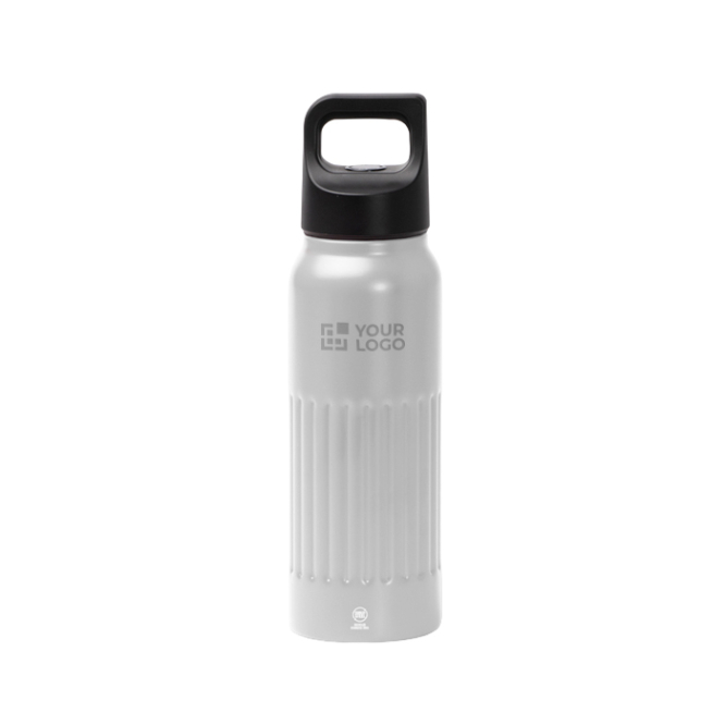 Fles van roestvrij staal met dop met drukknopopening 500ml