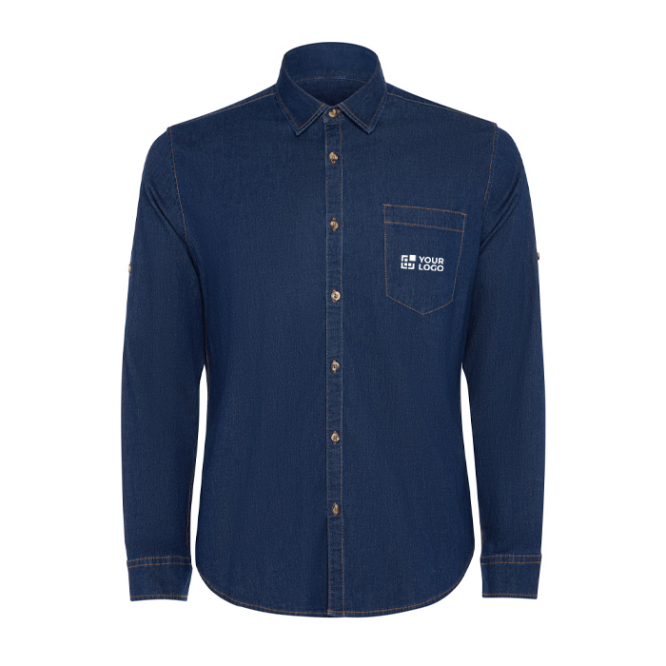Denim katoenen stretch overhemd 210 g/m² Roly Direct Lujan