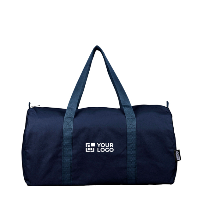 Sporttas van gerecycled polycotton met rits 330 g/m²