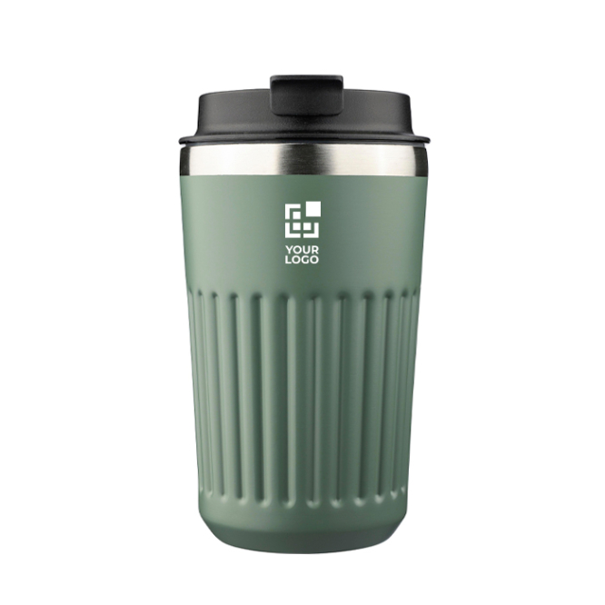 To-go beker van gerecycled roestvrij staal, dubbelwandig 400 ml