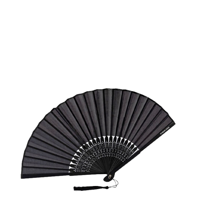 Bamboe en polyester waaier met latjes van 21 cm