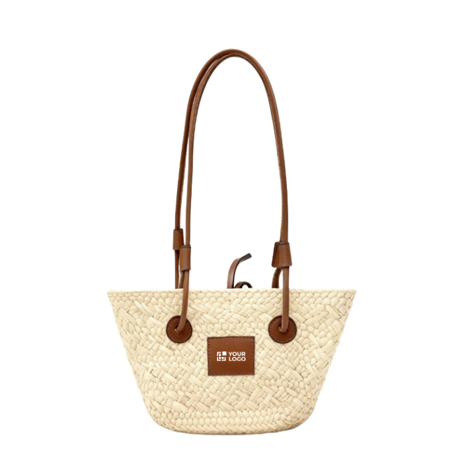 Grote rieten tas met lange hengsels 280 g/m²