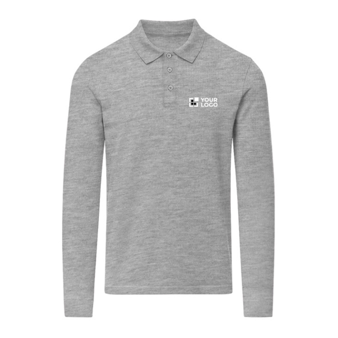 Unisex poloshirt met lange mouwen van katoen 220 g/m² - MKT Charlot 