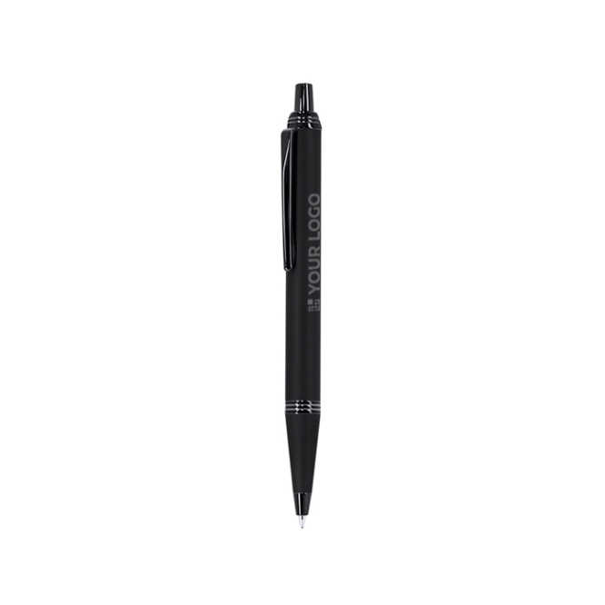Aluminium klikpen met soft-touch afwerking en blauwe inkt
