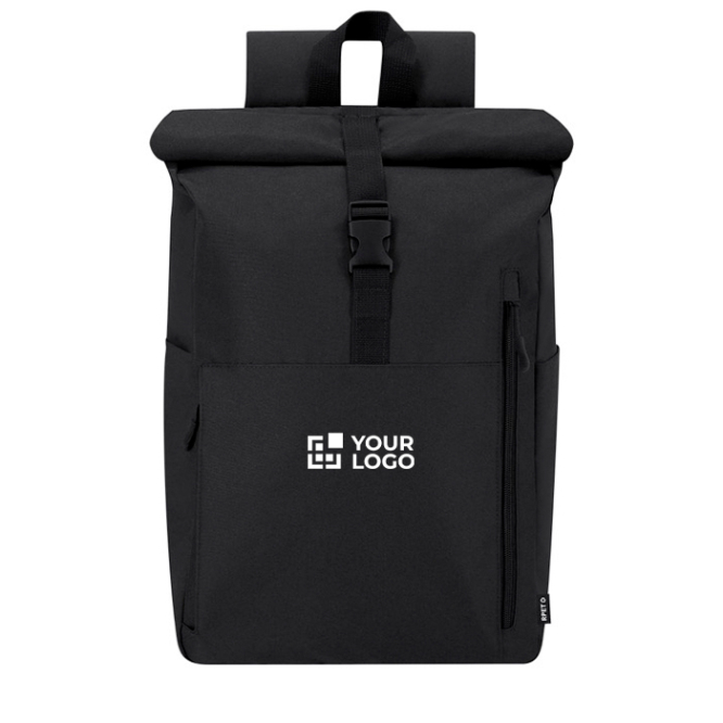 Rolltop rugzak van RPET voor 15'' laptop, geschikt voor trolley