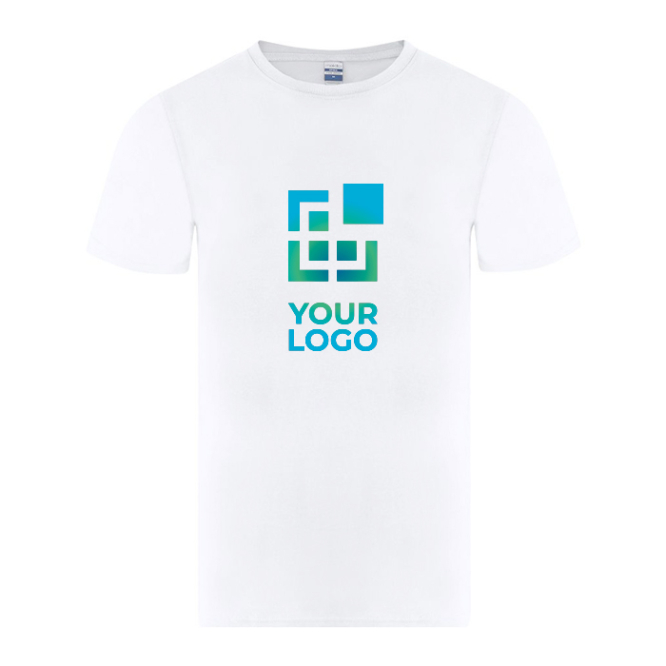 Wit T-shirt met korte mouwen en ronde hals 150 g/m²