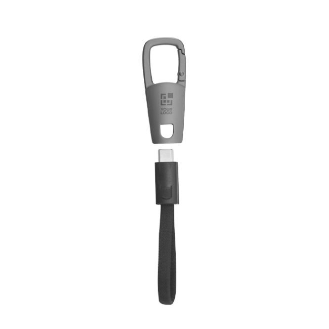 USB-C oplaad- en datakabel 60W met plastic karabijnhaak