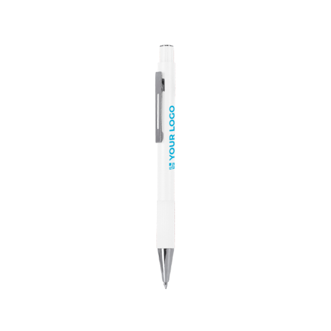 Balpen van aluminium met matte afwerking blauwe inkt
