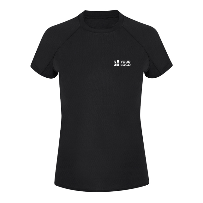 Polyester dames T-shirt met korte raglanmouwen 135 g/m²