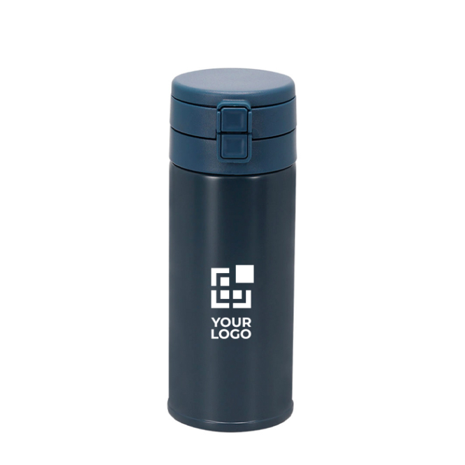 Thermobeker 400 ml met dubbele push-deksel en rietje