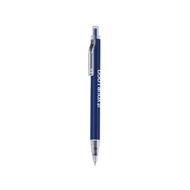 Aluminium balpen met transparante details, blauwe inkt