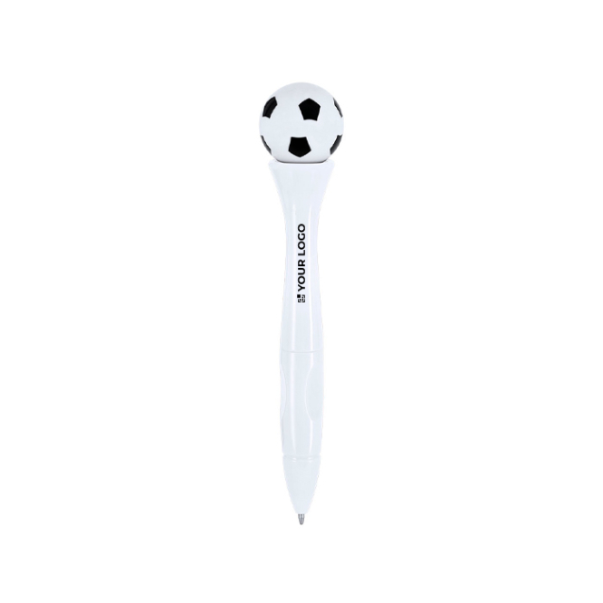 Draaibare antistresspen met voetbaldesign, blauwe inkt