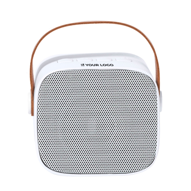 Speaker met bruine handgreep in retrostijl 5W