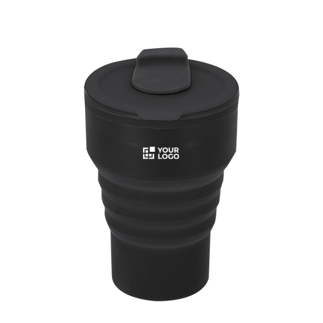 Opvouwbare siliconen beker met schuifmondstuk 350 ml
