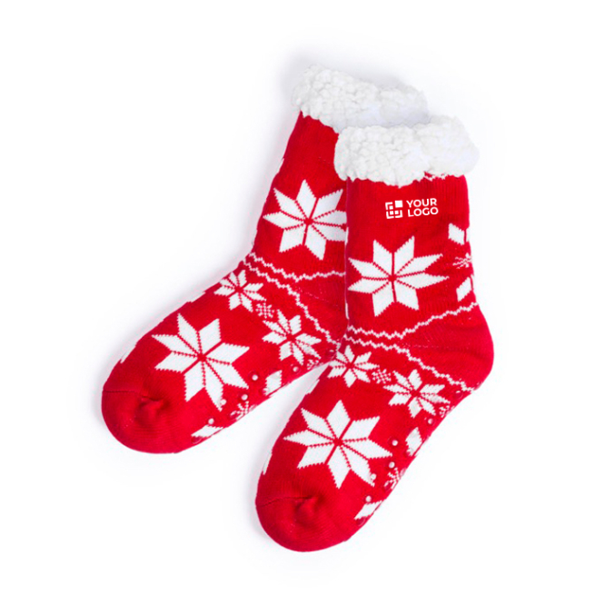 Kerst antislip sokken met logo rood