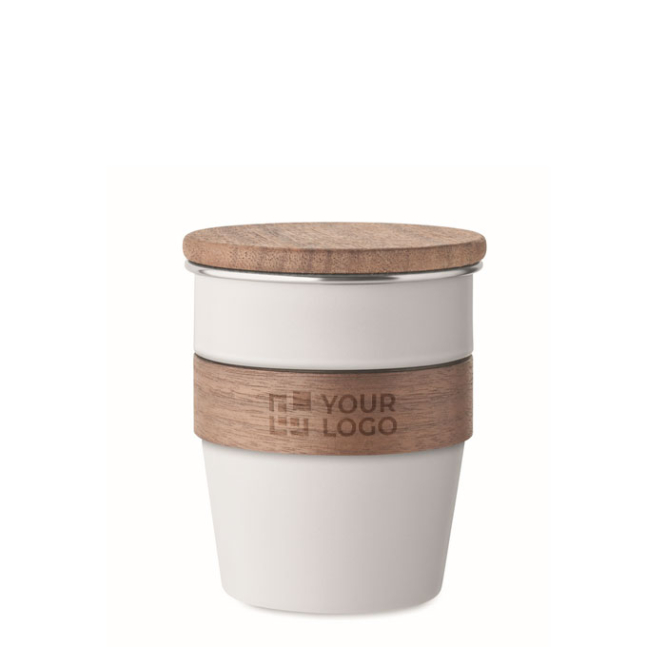 Roestvrijstalen beker met verwijderbaar houten detail 350 ml