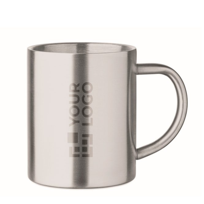 Dubbelwandige beker van gerecycled roestvrij staal 260 ml