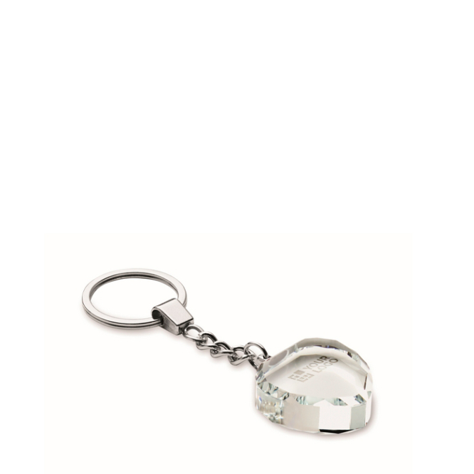 Glazen sleutelhanger in de vorm van een hart om te personaliseren