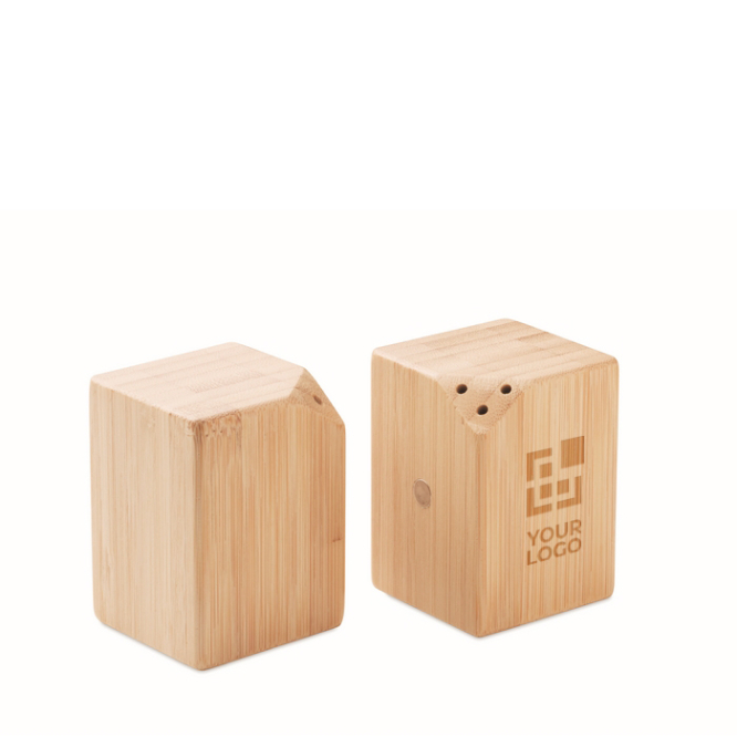 Bamboe zout- en peperstrooierset met magnetische verbinding