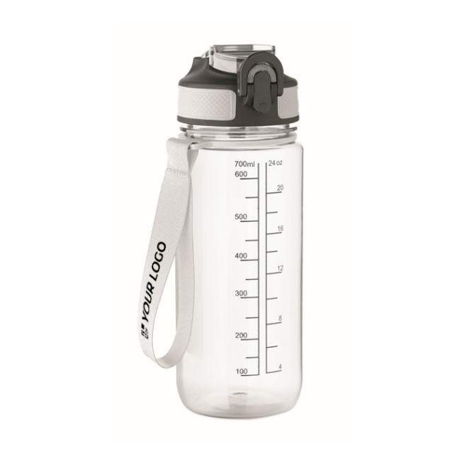 RPET anti-lek fles met rietje en klapdeksel 700 ml