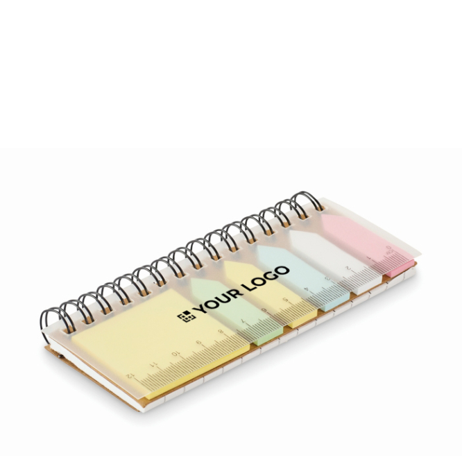 Compacte set notities met ringen en assorti stickers