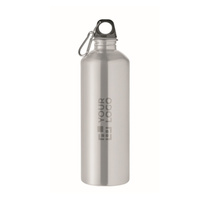Gerecyclede roestvrijstalen fles met karabijnhaak 1 L