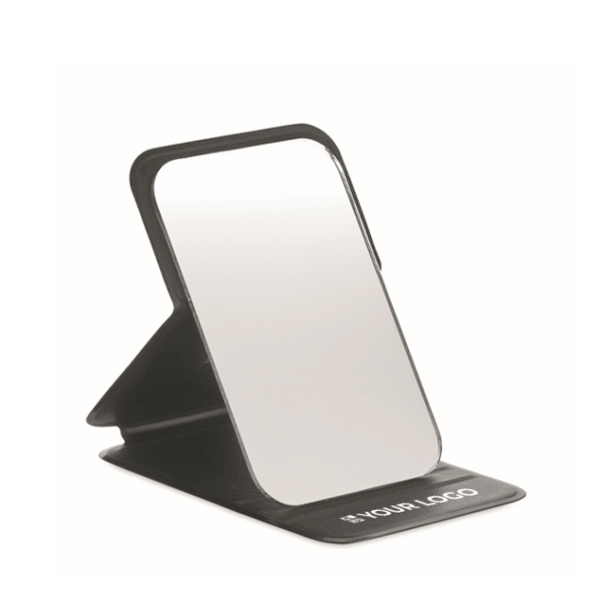 Compacte PU-spiegel in opvouwbaar etui voor in de handtas