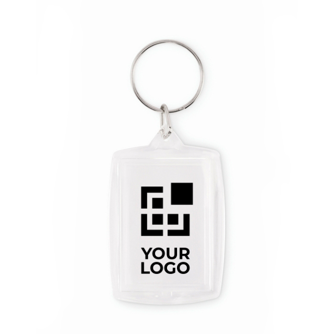 Klassieke acryl sleutelhanger met kleurenpapier-inzet
