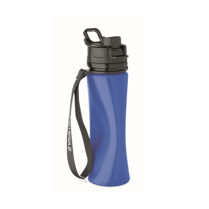 Opvouwbare siliconen fles met dop en elastische band 500ml