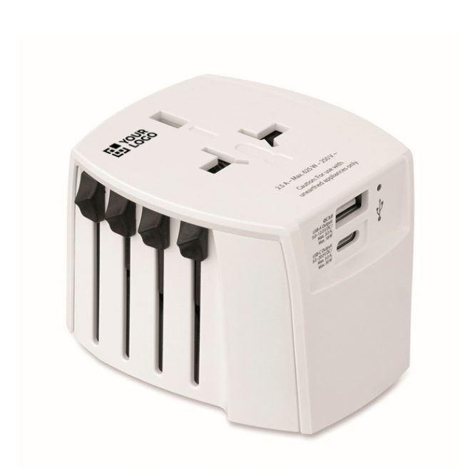 Compacte reisadapter van 30 W met USB-A en USB-C