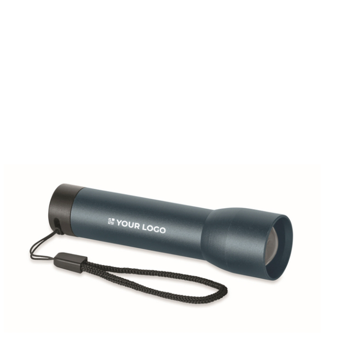 Oplaadbare aluminium zaklamp met zoom en lichtstanden